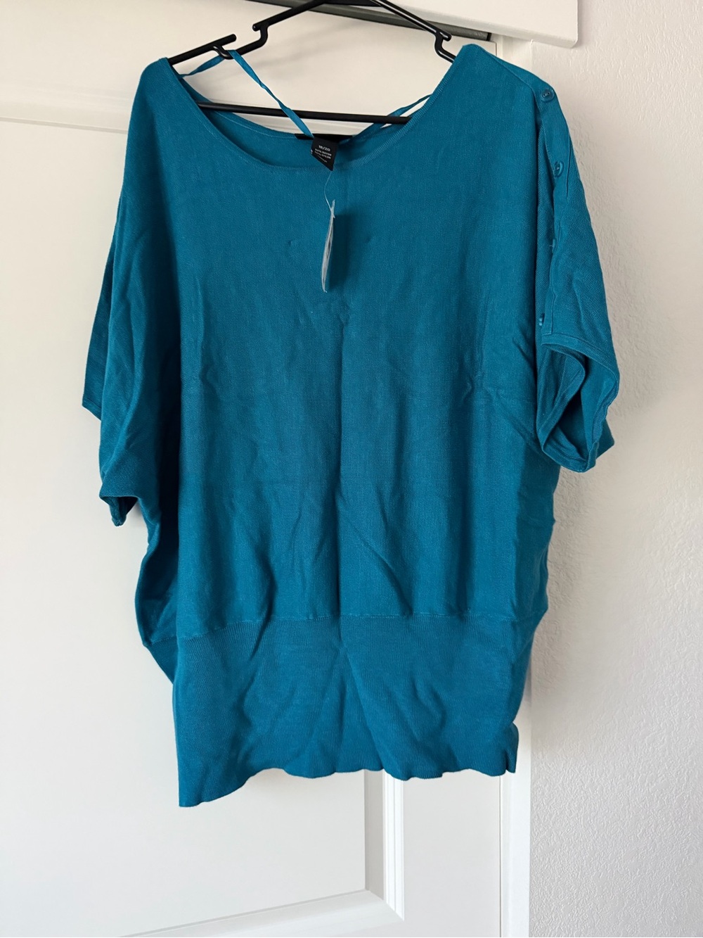 Lane Bryant Teal Scoop Neck Dolman Sleeve Sweater